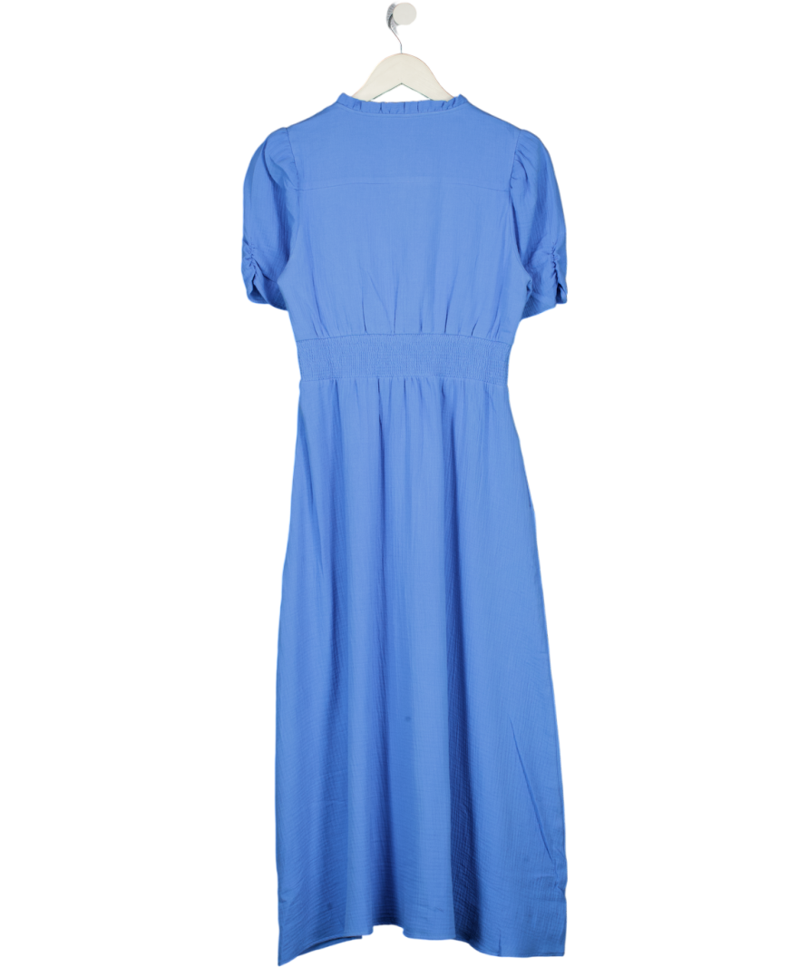 ASPIGA Cornflower Blue Esha Organic Cotton Cheesecloth Dress UK S