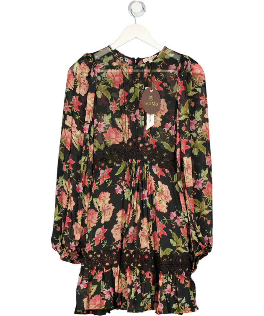 byTIMO Black Georgette Lace Minidress Midnight Blush UK XS