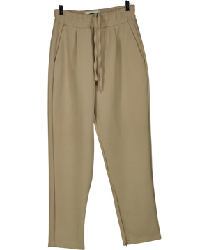 NOVU Beige Luxury Tapered Joggers UK S