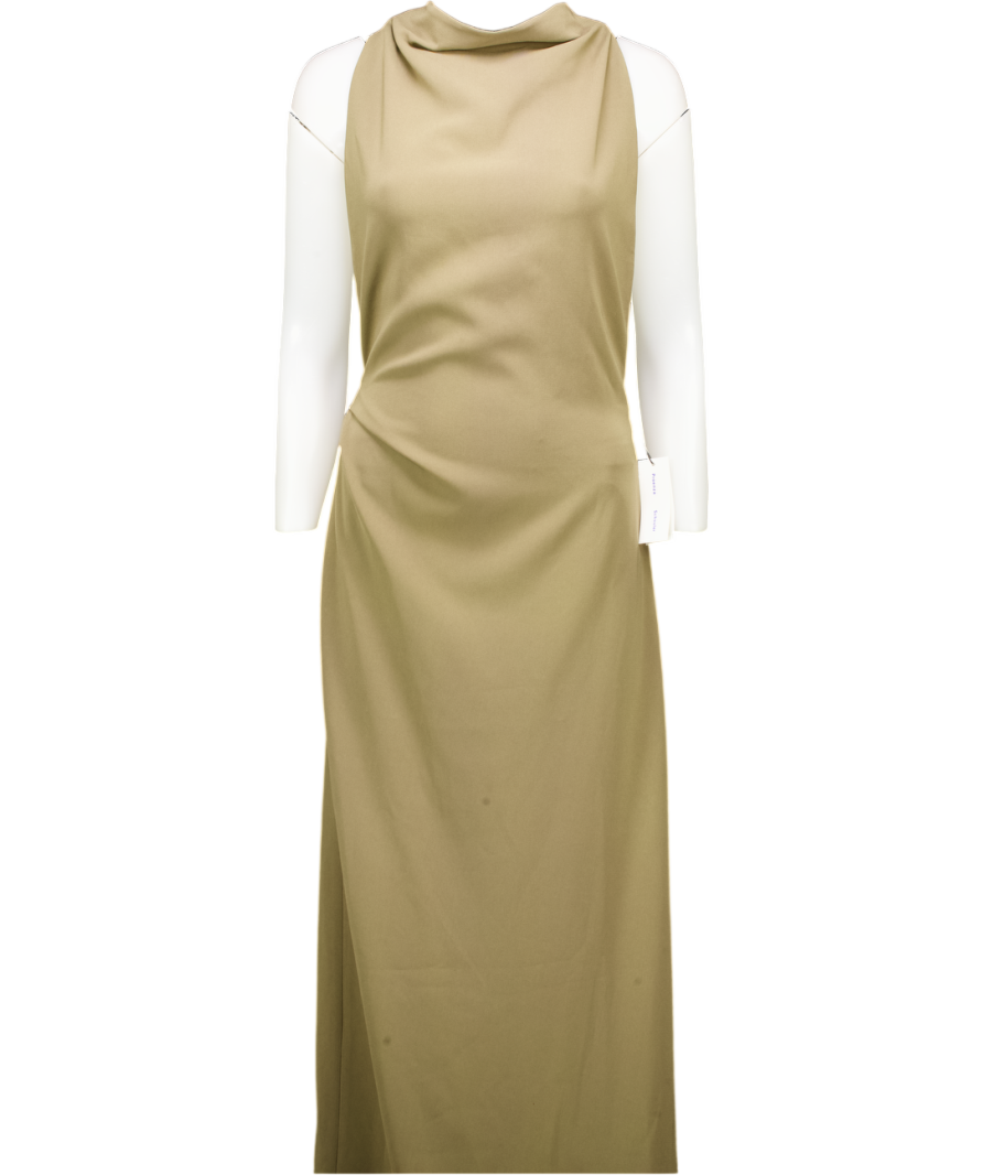 Proenza Schouler Green Matte Crepe Backless Dress UK 6