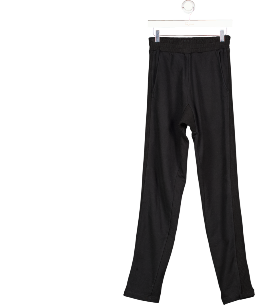 Cole Buxton Black Ribbed Detail Split Cuff Jogger UK S