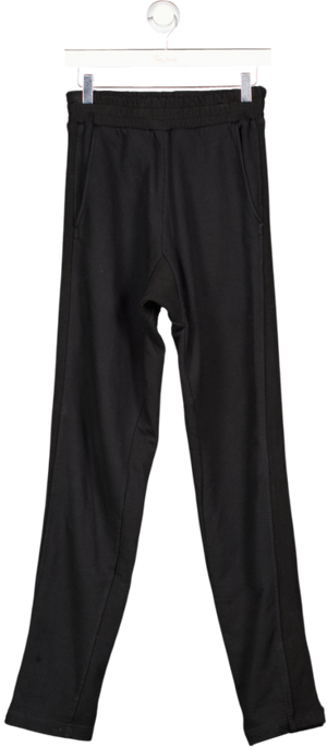 Cole Buxton Black Ribbed Detail Split Cuff Jogger UK S