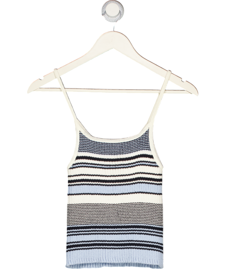 MNG Blue Mina Cropped Stripe Cardigan UK M
