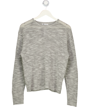 ZARA Grey Lightweight Knit Crewneck Jumper UK M