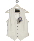 HOLLAND COOPER Hampton Waistcoat Oyster White Linen UK 10