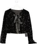 COMMENSE Black Bow Detail Sequined Jacket UK S