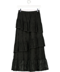 M&S Black Lace Tiered Maxi Skirt UK 6