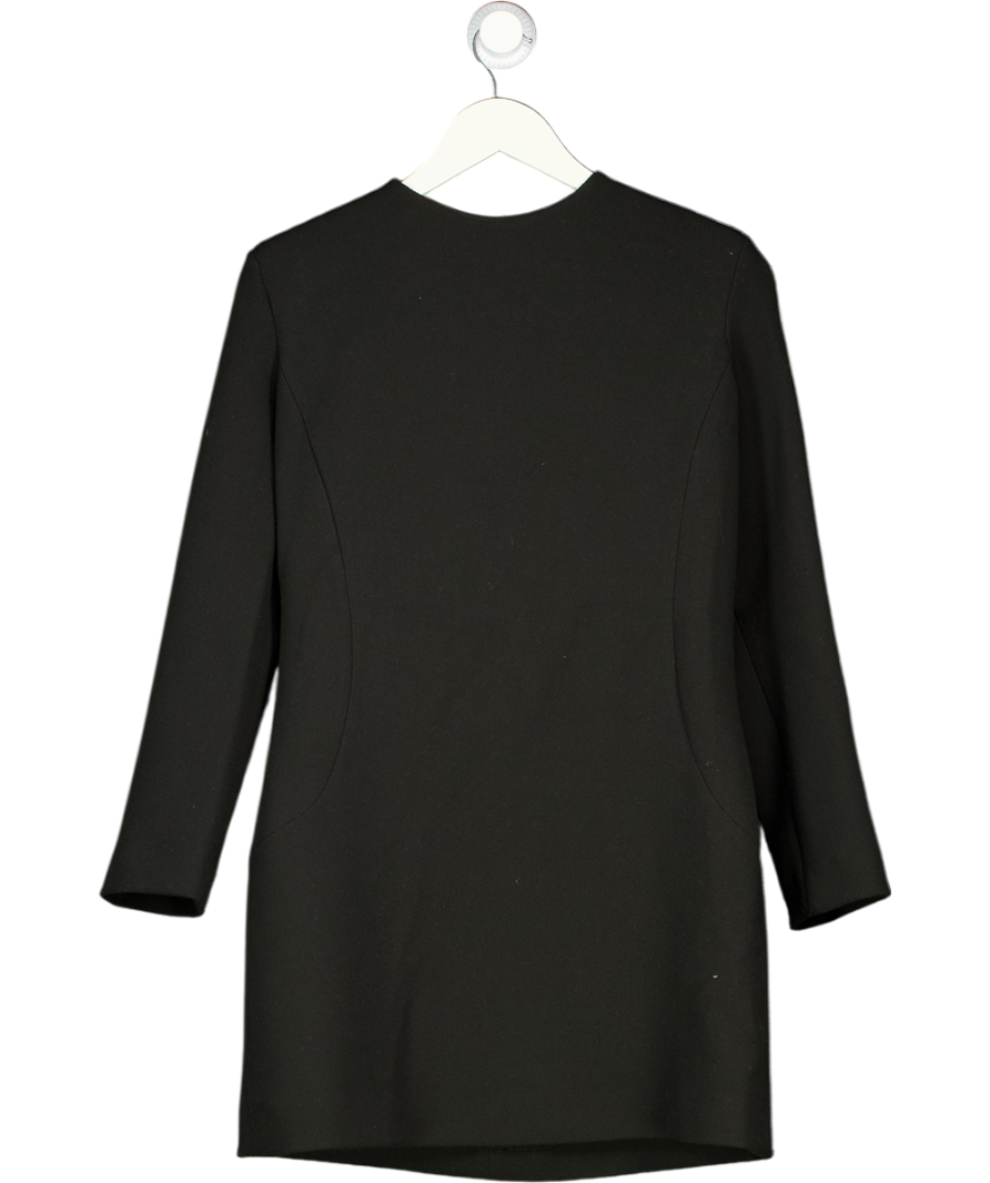 ZARA Black Crepe Long Sleeve Mini Dress UK XL