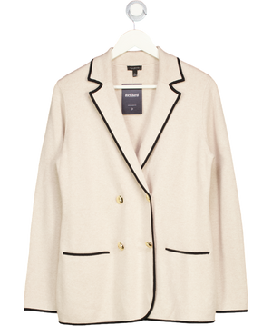 TALBOTS Beige Tipped Double Breasted Cardigan With Gold Buttons UK S