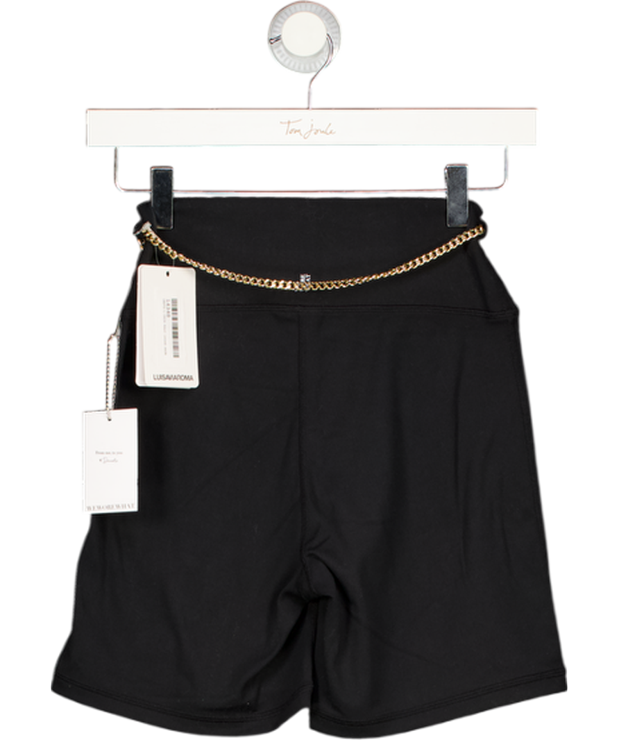 WEWOREWHAT Black Gold Chain Belt Detail Bike Shorts UK S