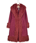 SUPERDRY Berry Jam Purple Long Afghan Coat UK 10