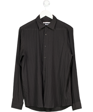 ZARA Black Jacquard Textured Shirt UK M