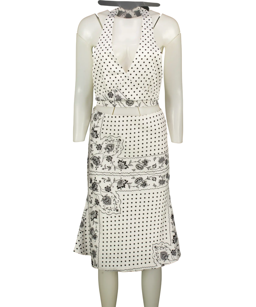 Salted Muse White & Black Polka Dot Skirt UK S
