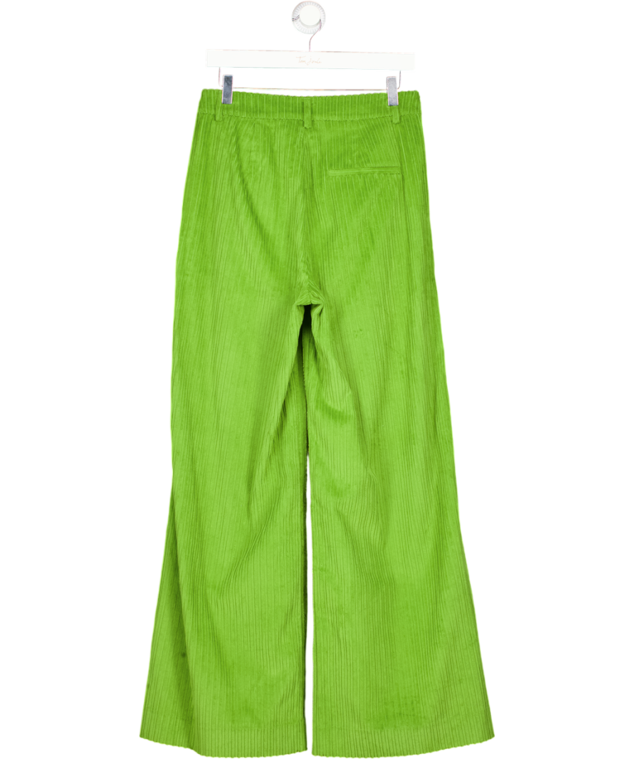 GESTUZ Green Wide Leg Corduroy Trousers UK 8