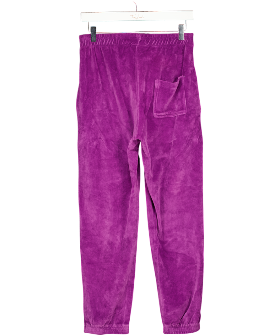 ILLUSTRATED PEOPLE Purple Velour Joggers UK S