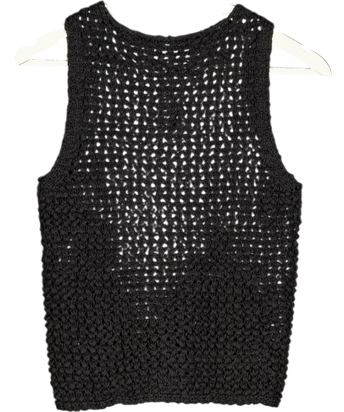ASOS Tape Yarn Open Stitch Vest In Black UK S