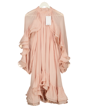 & OTHER STORIES Blush Pink Ruffle Mini Dress UK XS