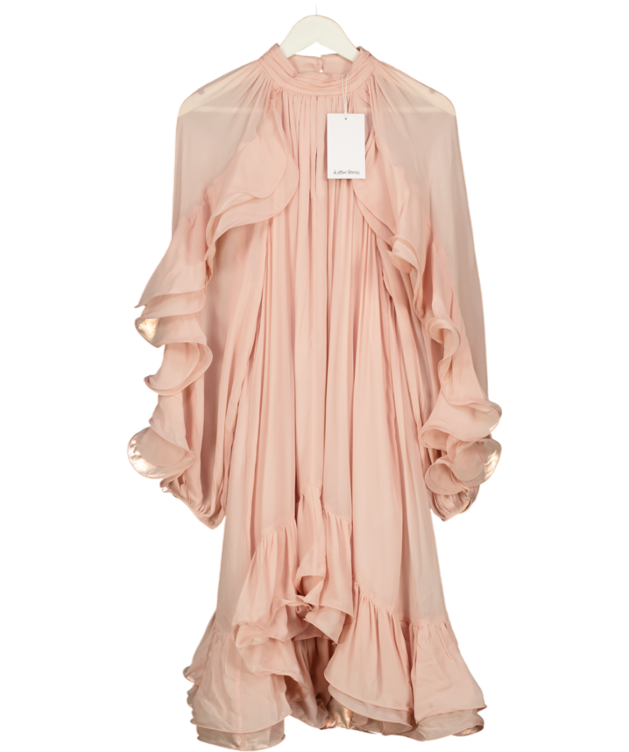 & OTHER STORIES Blush Pink Ruffle Mini Dress UK XS