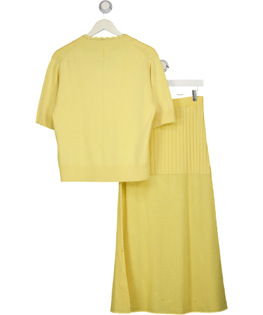 IRIS & WOOL 2-piece Merino Wool / Cotton Blend Butter Yellow  Top And Skirt Set UK S