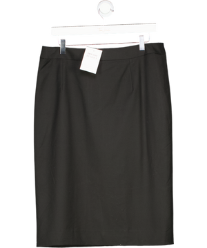 Jaeger Black Pencil Skirt With Back Slit UK 14