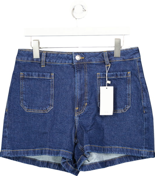 MANGO Blue Denim Shorts With Pockets BNWT UK 12