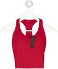 Oner Active Red Racer Back Mid Vest With Built In Bra UK XS