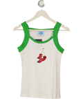 CLUB MODA White "la Isla" Cherry Dice Tank Top UK L