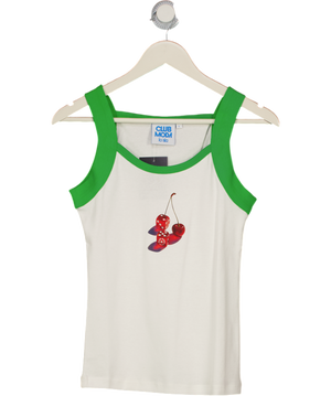 CLUB MODA White "la Isla" Cherry Dice Tank Top UK L
