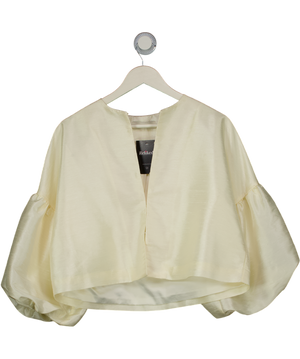 BY MALINA Cream Raw Silk Puff Sleeve Blouse / Jacket UK S