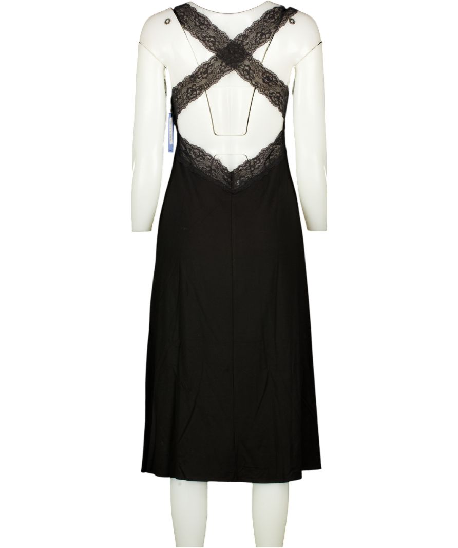 Reformation Black Lace Strap Low Back Midi Dress UK M