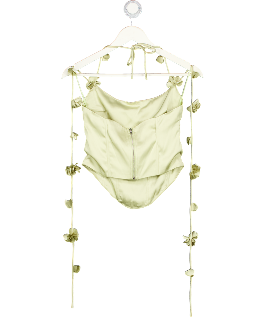 WANDERDOLL Sage Green Esmerelda Floral Corset Top UK 8