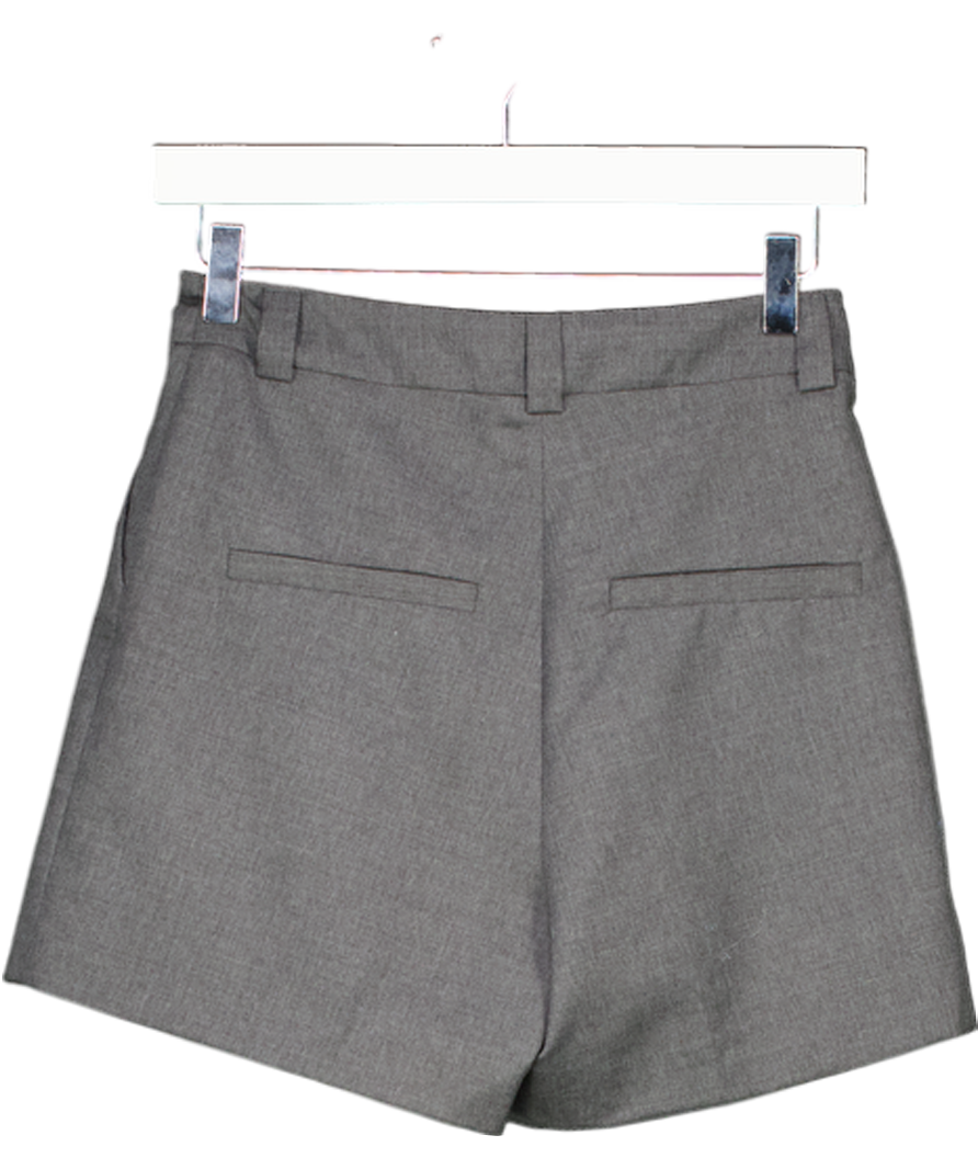 ROSAE PARIS Grey Wool Blend Pleated Tailored Shorts UK 6