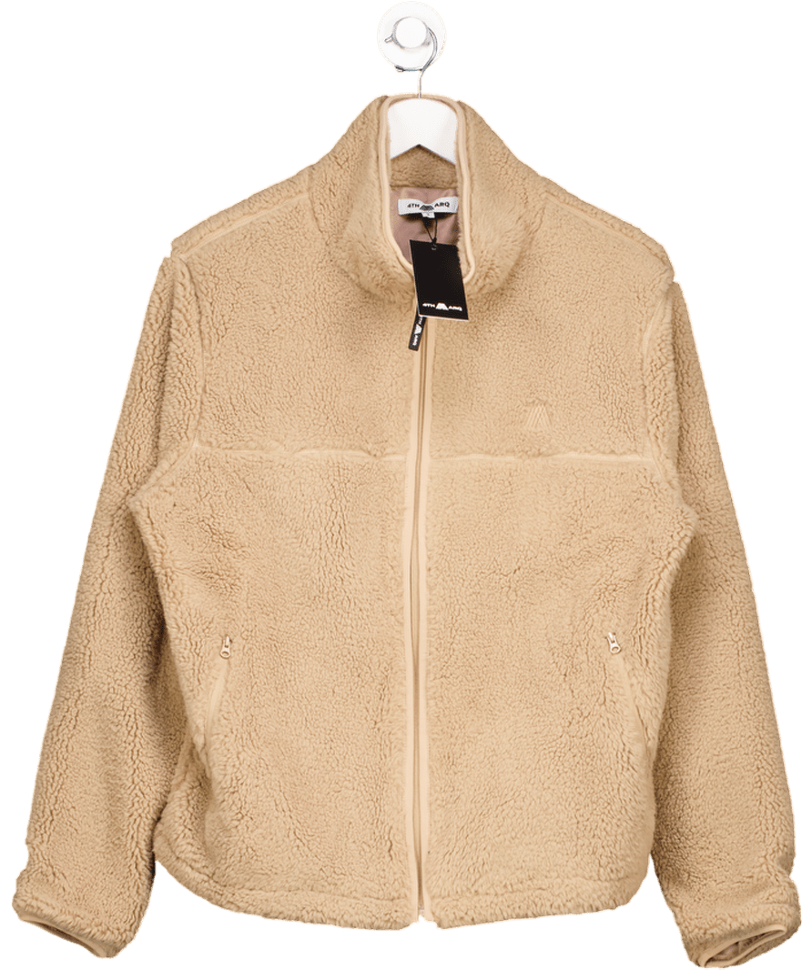 4th Arq Beige Jude Supersoft Fleece Jacket Tan UK S - Reliked