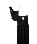 4th & Reckless 2 - piece Mai Black Gold Hardware Detail One Shoulder Top And Maxi Skirt Set UK 8 - Reliked