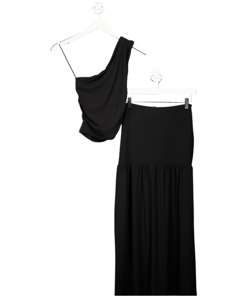 4th & Reckless 2 - piece Mai Black Gold Hardware Detail One Shoulder Top And Maxi Skirt Set UK 8 - Reliked