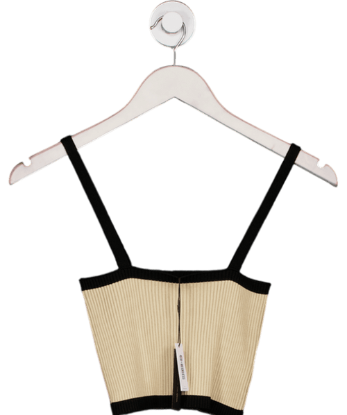 4th & Reckless Beige Contrast Strap Knitted Crop Top - Colette UK 8 - Reliked