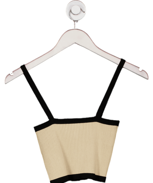 4th & Reckless Beige Contrast Strap Knitted Crop Top - Colette UK 8 - Reliked
