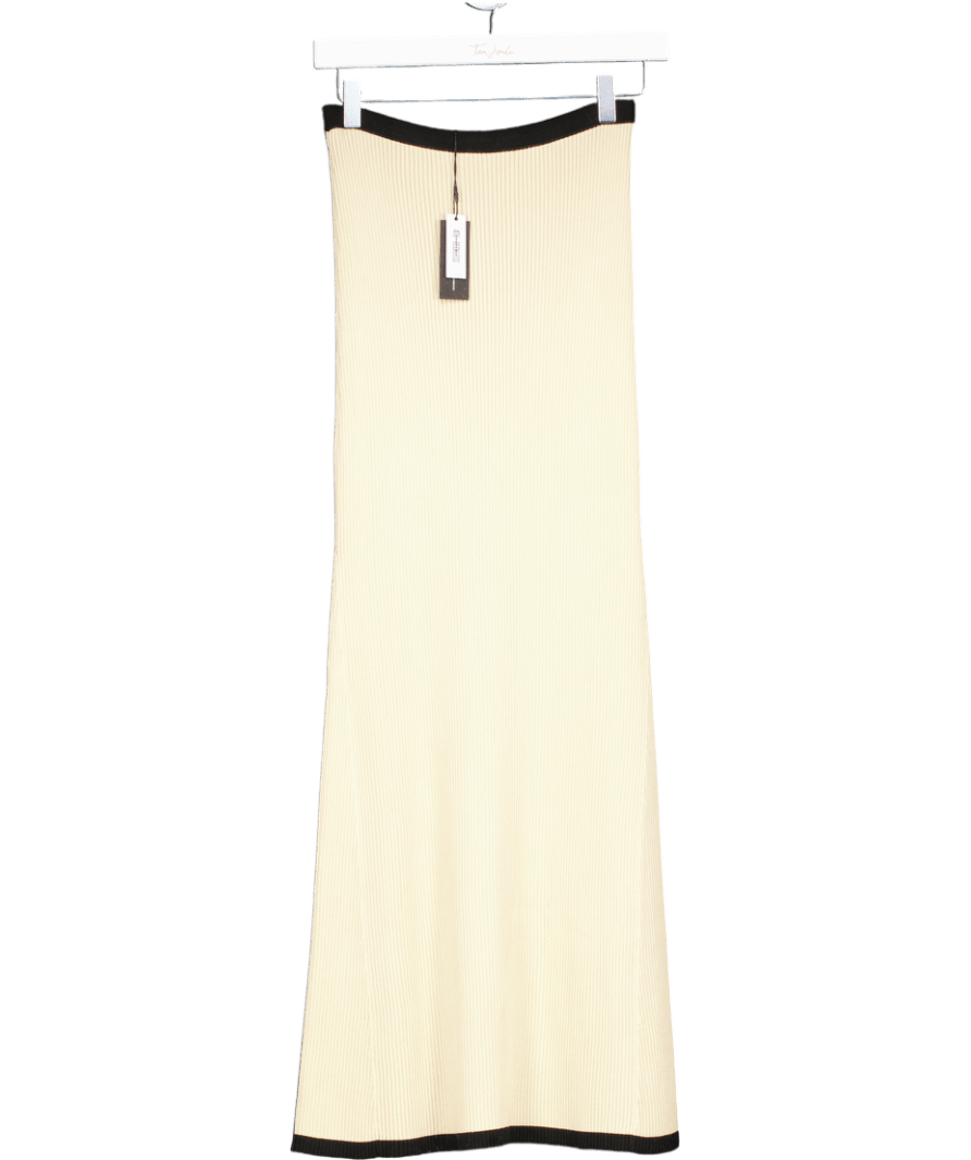 4th & Reckless Beige Contrast Waistband Knitted Maxi Skirt - Colette UK 8 - Reliked