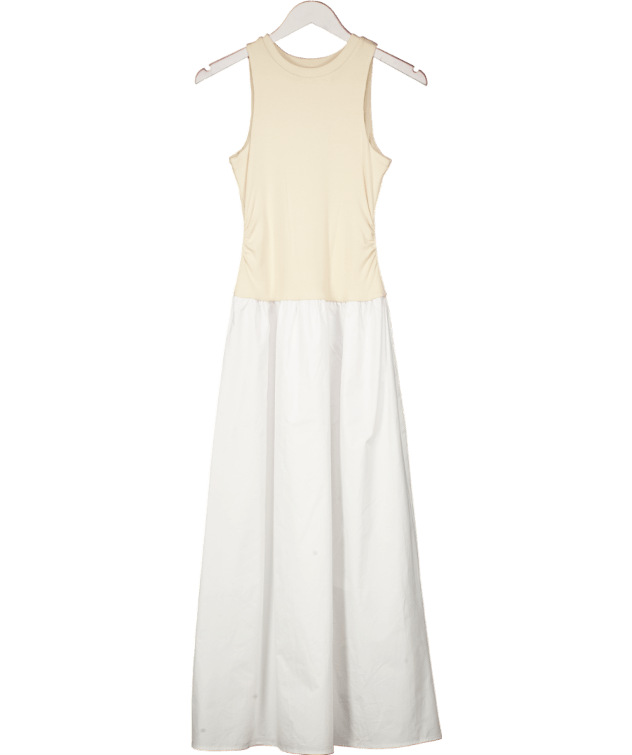 4th & Reckless Beige Eva - Contrast Sleeveless Drop Waist Maxi Dress UK 6 - Reliked