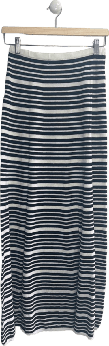 4th & Reckless Black and White Striped Midi Skirt UK 8 - Reliked