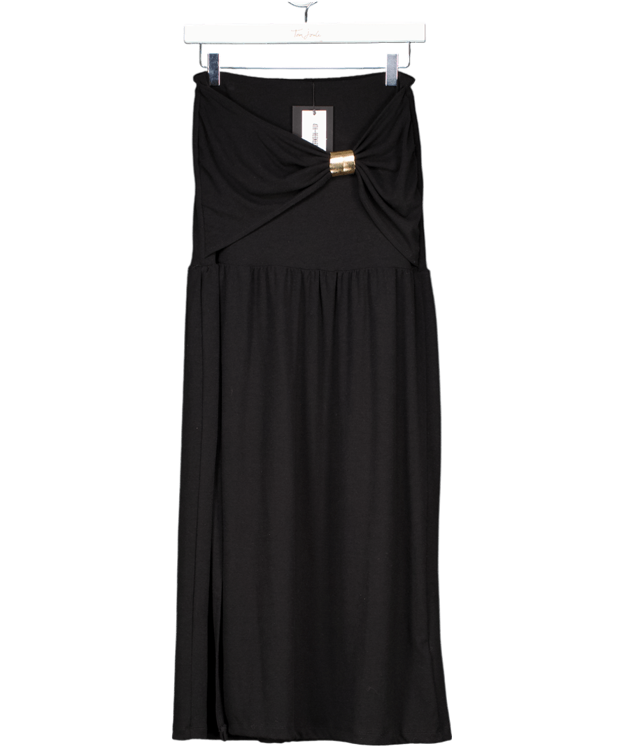 4th & Reckless Black Drop Waist Side Split Maxi Skirt - Mai UK 8 - Reliked