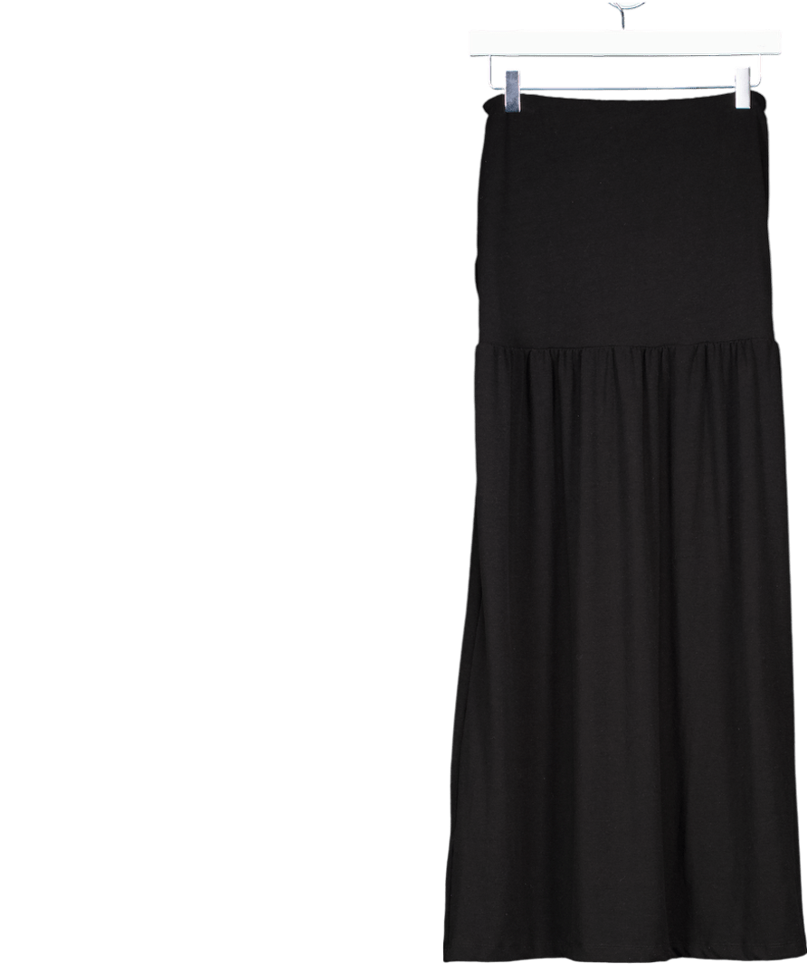 4th & Reckless Black Drop Waist Side Split Maxi Skirt - Mai UK 8 - Reliked