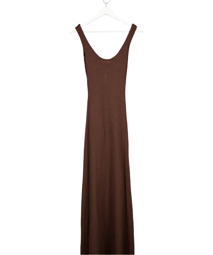 4th & Reckless Brown Gigi Crochet Flower Detail Knitted Maxi Dress UK 6 - Reliked