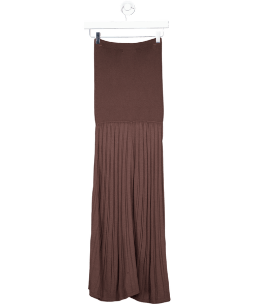 4th & Reckless Chocolate Brown Knitted Drop Waist Maxi Skirt - Nancy UK 8 - Reliked