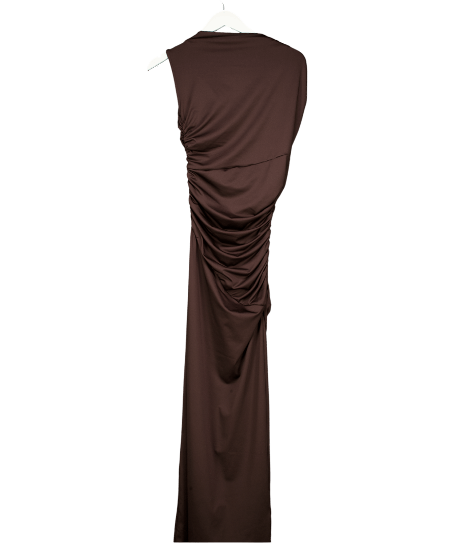 4th & Reckless Chocolate Brown Ruched Sleeveless Maxi Dress - Oakley UK 8 - Reliked