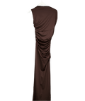 4th & Reckless Chocolate Brown Ruched Sleeveless Maxi Dress - Oakley UK 8 - Reliked