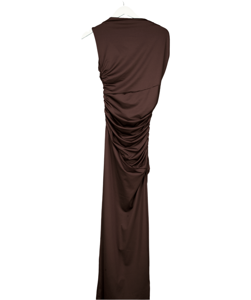 4th & Reckless Chocolate Brown Ruched Sleeveless Maxi Dress- Oakley UK 8