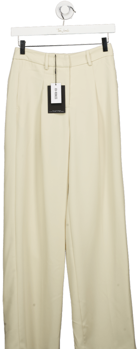 4th & Reckless Cream Beige Sorcha Pleated Trousers UK 6 - Reliked