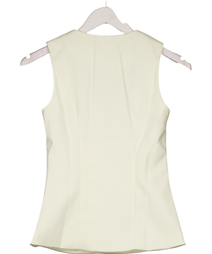 4th & Reckless Cream Mila Tailored Cinched Waistcoat UK 6 - Reliked