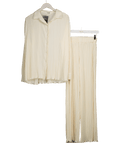 4th & Reckless Cream Plisse Shirt And Trousers UK 6 - Reliked